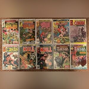 Conan the Barbarian, KULL, TARZAN, John Carter, Red Sonja (10 Book Lot)